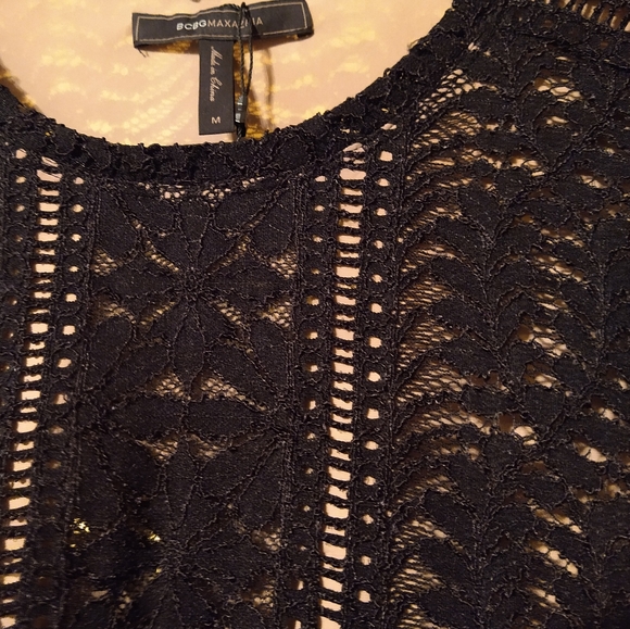 BCBG Max Azria Black Lace Overlay Dress Size M - Picture 5 of 10